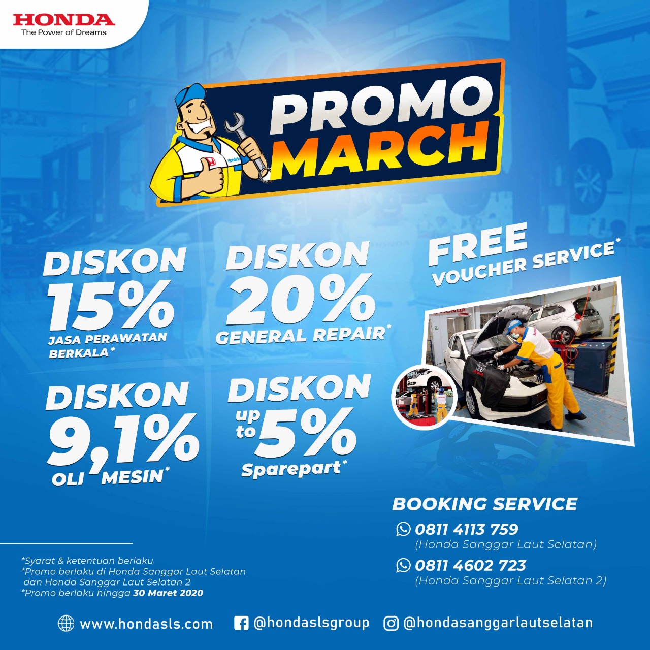 Promo March : Diskon Spesial Maret untuk Service & Sparepart Honda